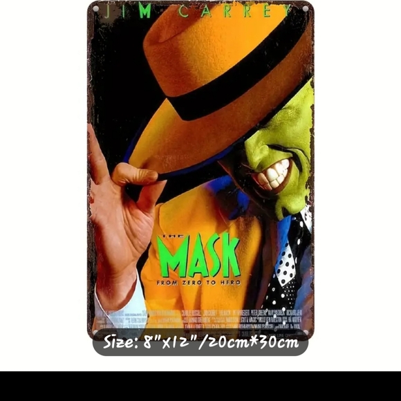 Mask Movie Aluminum Decorative Sign - Picture 2 of 4